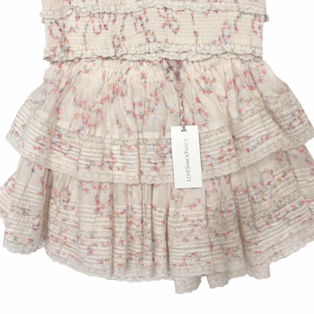Brand new magnolia LoveShackFancy Ruffle mini Skirt